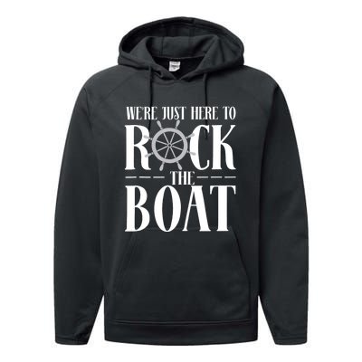 We're Just Here to Rock the Boat Family Matching Cruise Performance Fleece Hoodie