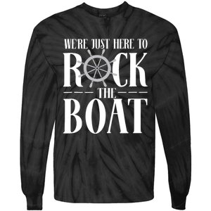 We're Just Here to Rock the Boat Family Matching Cruise Tie-Dye Long Sleeve Shirt