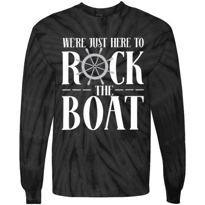 We're Just Here to Rock the Boat Family Matching Cruise Tie-Dye Long Sleeve Shirt