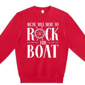 We're Just Here to Rock the Boat Family Matching Cruise Premium Crewneck Sweatshirt