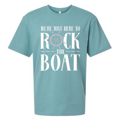 We're Just Here to Rock the Boat Family Matching Cruise Sueded Cloud Jersey T-Shirt