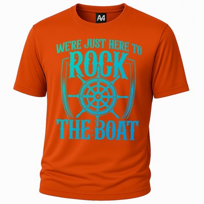 Were Just Here To Rock The Boat Cruise Holiday Funny Trip Gift Cooling Performance Crew T-Shirt