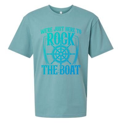 Were Just Here To Rock The Boat Cruise Holiday Funny Trip Gift Sueded Cloud Jersey T-Shirt