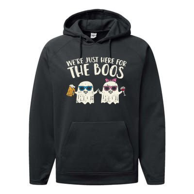 WeRe Just Here For Boos Ghosts Halloween Costume For Couple Performance Fleece Hoodie