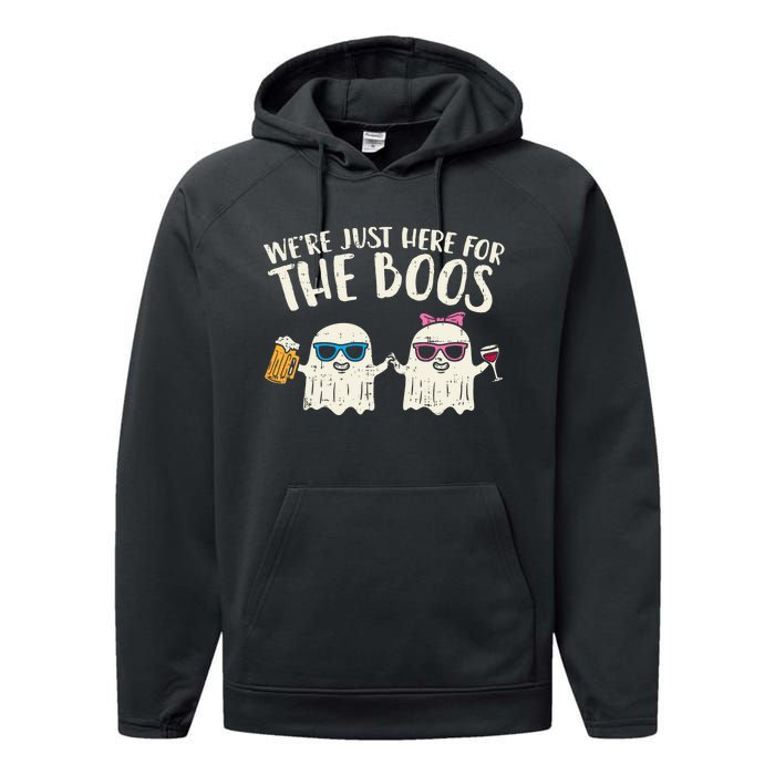 WeRe Just Here For Boos Ghosts Halloween Costume For Couple Performance Fleece Hoodie