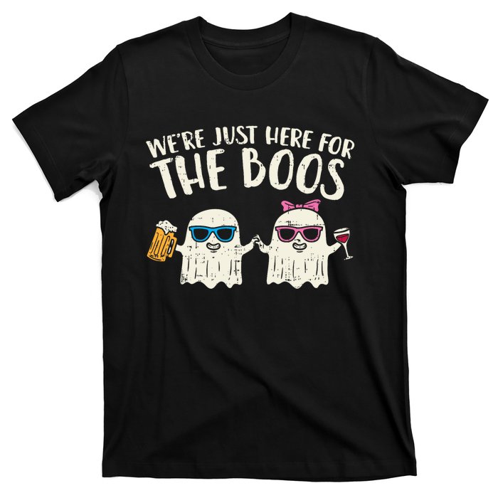 WeRe Just Here For Boos Ghosts Halloween Costume For Couple T-Shirt