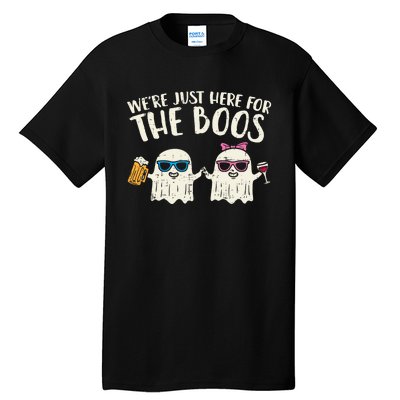 WeRe Just Here For Boos Ghosts Halloween Costume For Couple Tall T-Shirt