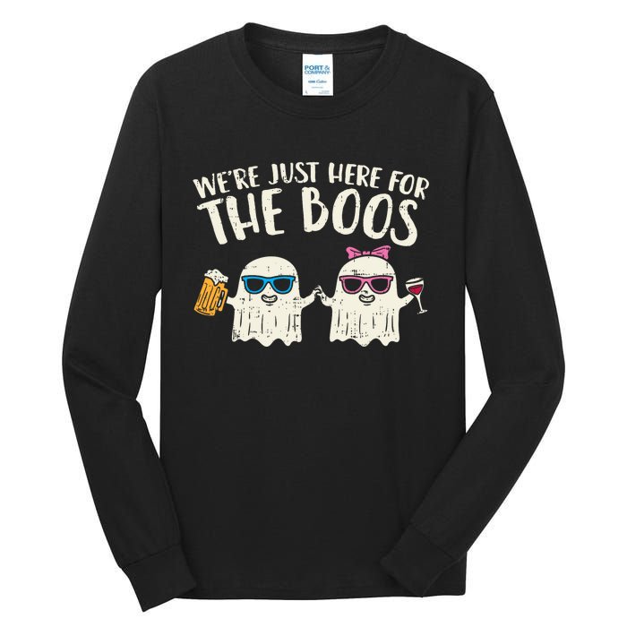 WeRe Just Here For Boos Ghosts Halloween Costume For Couple Tall Long Sleeve T-Shirt