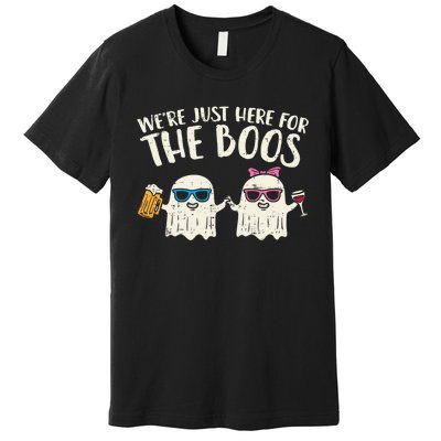 WeRe Just Here For Boos Ghosts Halloween Costume For Couple Premium T-Shirt