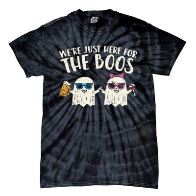 WeRe Just Here For Boos Ghosts Halloween Costume For Couple Tie-Dye T-Shirt