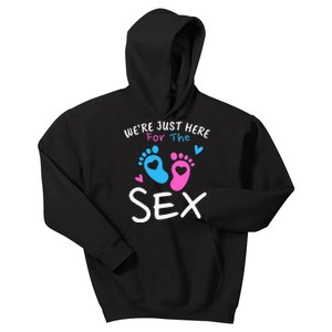 We're Just Here For The Sex Funny Gender Reveal Party Team Kids Hoodie