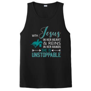 With Jesus In Her Heart And Reins In Her Hands She Is PosiCharge Competitor Tank