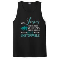 With Jesus In Her Heart And Reins In Her Hands She Is PosiCharge Competitor Tank