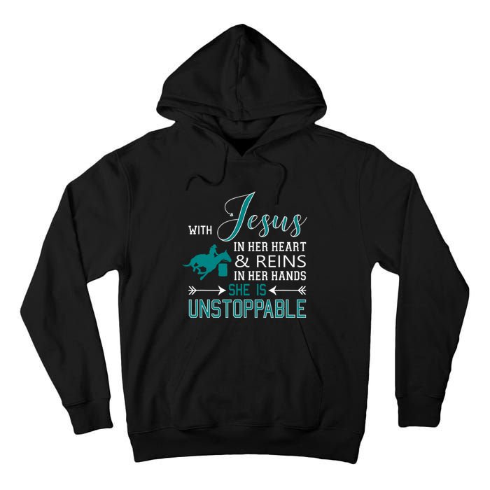 With Jesus In Her Heart And Reins In Her Hands She Is Tall Hoodie