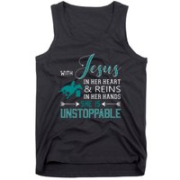 With Jesus In Her Heart And Reins In Her Hands She Is Tank Top