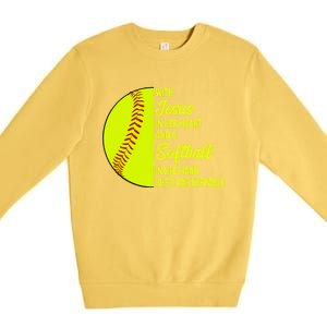 With Jesus In Her Heart She's Unstoppable Softball Gift Premium Crewneck Sweatshirt