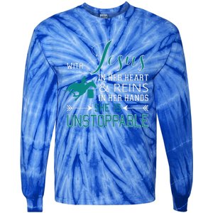 With Jesus In Her Heart And Reins In Her Hands She Is Tie-Dye Long Sleeve Shirt