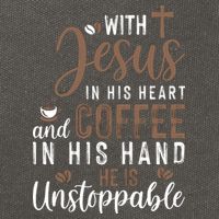 With Jesus In His Heart And Coffee In His Hand He Is Unstoppable Cotton Canvas Backpack