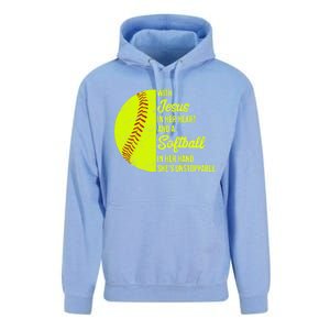 With Jesus In Her Heart Softball Gift Unisex Surf Hoodie