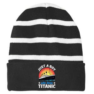 Who Just Love The Titanic Striped Beanie with Solid Band