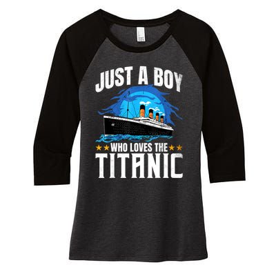 Who Just Love The RMS Titanic Women's Tri-Blend 3/4-Sleeve Raglan Shirt