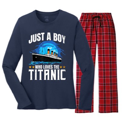 Who Just Love The RMS Titanic Women's Long Sleeve Flannel Pajama Set 