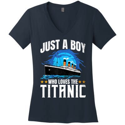 Who Just Love The RMS Titanic Women's V-Neck T-Shirt