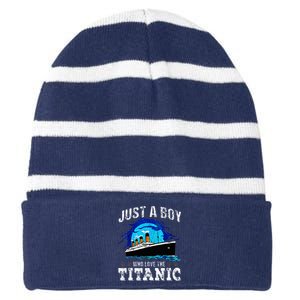 Who Just Love The Rms Titanic Thanksgiving Coustume Striped Beanie with Solid Band