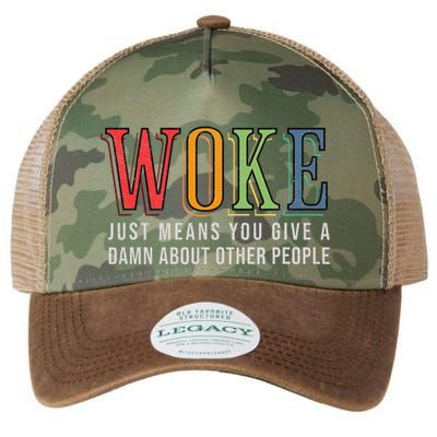 Woke Just Means You Give A Damn About Other People Pride Legacy Tie Dye Trucker Hat