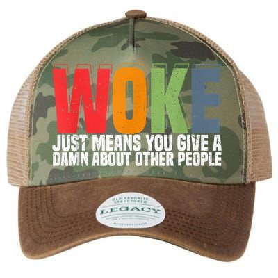 Woke Just Means You Give A Damn About Other People Pride Legacy Tie Dye Trucker Hat