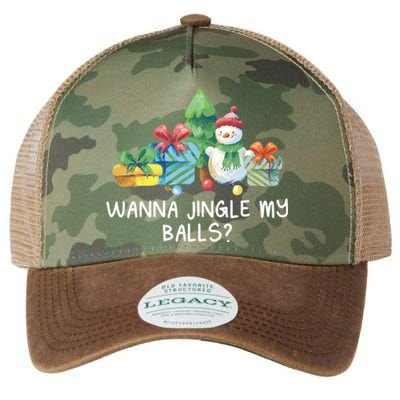 Wanna Jingle My Balls Christmas Adult Humor Xmas Gift Legacy Tie Dye Trucker Hat