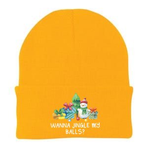 Wanna Jingle My Balls Christmas Adult Humor Xmas Gift Knit Cap Winter Beanie