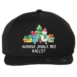 Wanna Jingle My Balls Christmas Adult Humor Xmas Gift Wool Snapback Cap