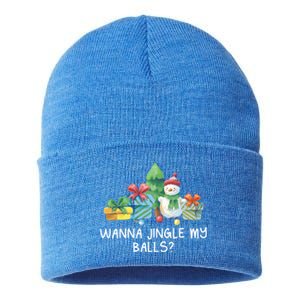 Wanna Jingle My Balls Christmas Adult Humor Xmas Gift Sustainable Knit Beanie