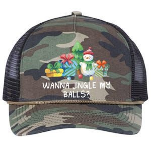 Wanna Jingle My Balls Christmas Adult Humor Xmas Gift Retro Rope Trucker Hat Cap