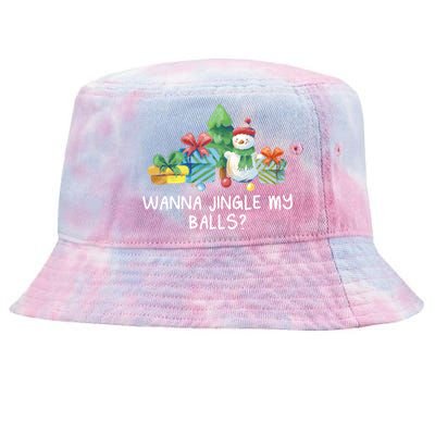 Wanna Jingle My Balls Christmas Adult Humor Xmas Gift Tie-Dyed Bucket Hat