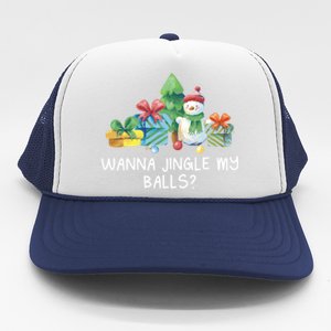 Wanna Jingle My Balls Christmas Adult Humor Xmas Gift Trucker Hat