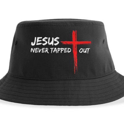 Wrestling Jesus Never Tapped Out Christian Wrestle Sustainable Bucket Hat