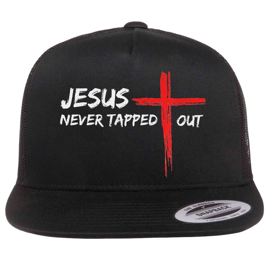 Wrestling Jesus Never Tapped Out Christian Wrestle Flat Bill Trucker Hat