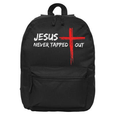 Wrestling Jesus Never Tapped Out Christian Wrestle 16 in Basic Backpack