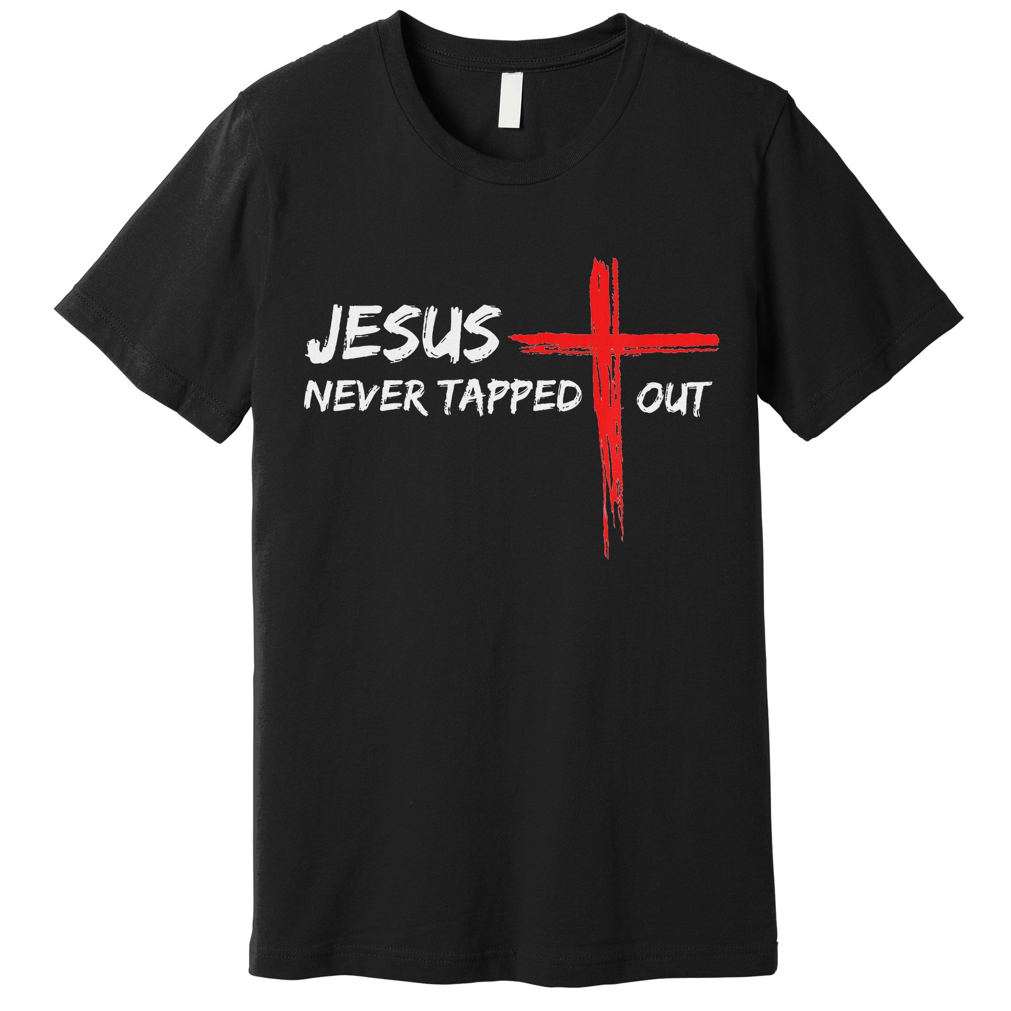 Wrestling Jesus Never Tapped Out Christian Wrestle Premium T-Shirt