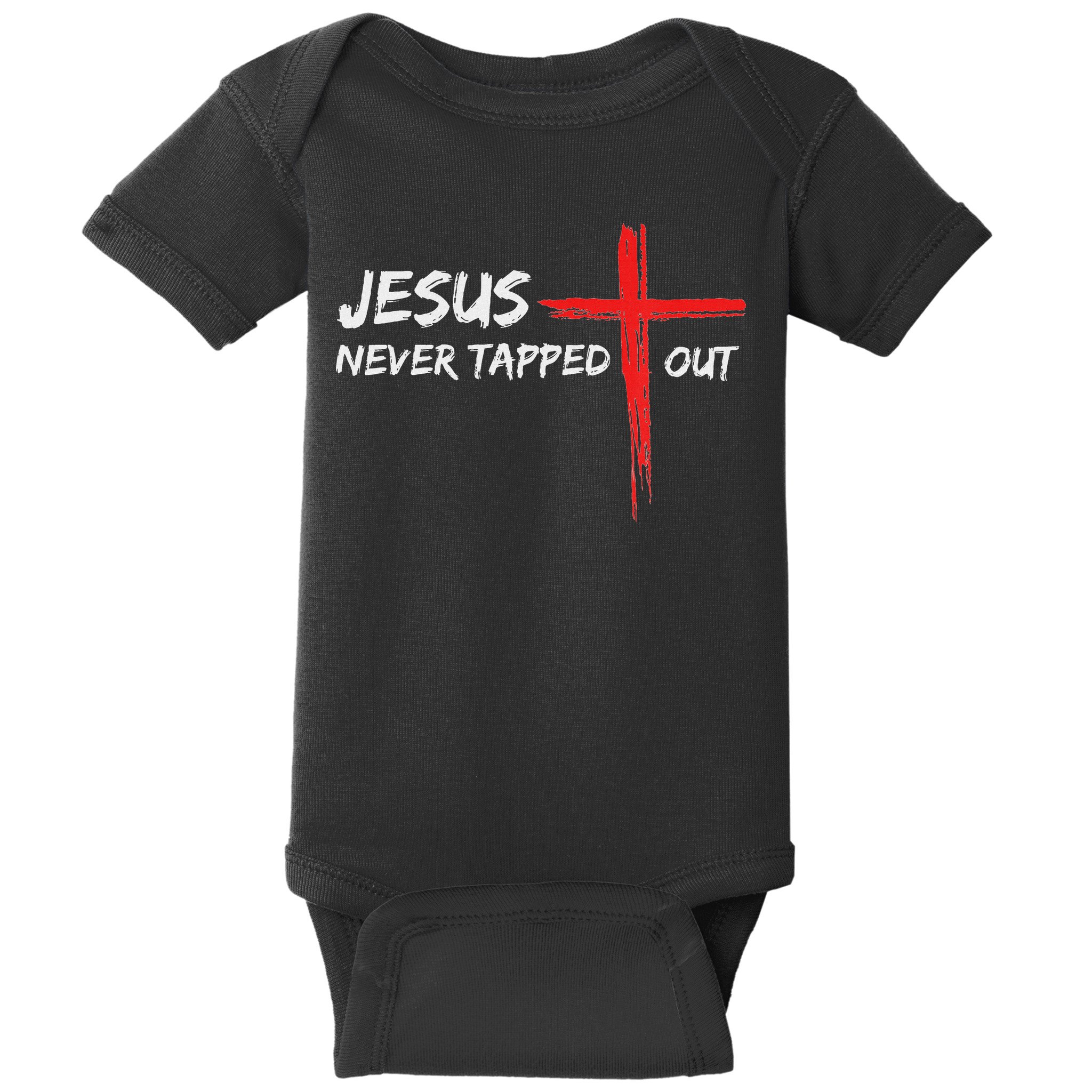 Wrestling Jesus Never Tapped Out Christian Wrestle Baby Bodysuit