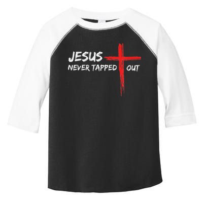 Wrestling Jesus Never Tapped Out Christian Wrestle Toddler Fine Jersey T-Shirt