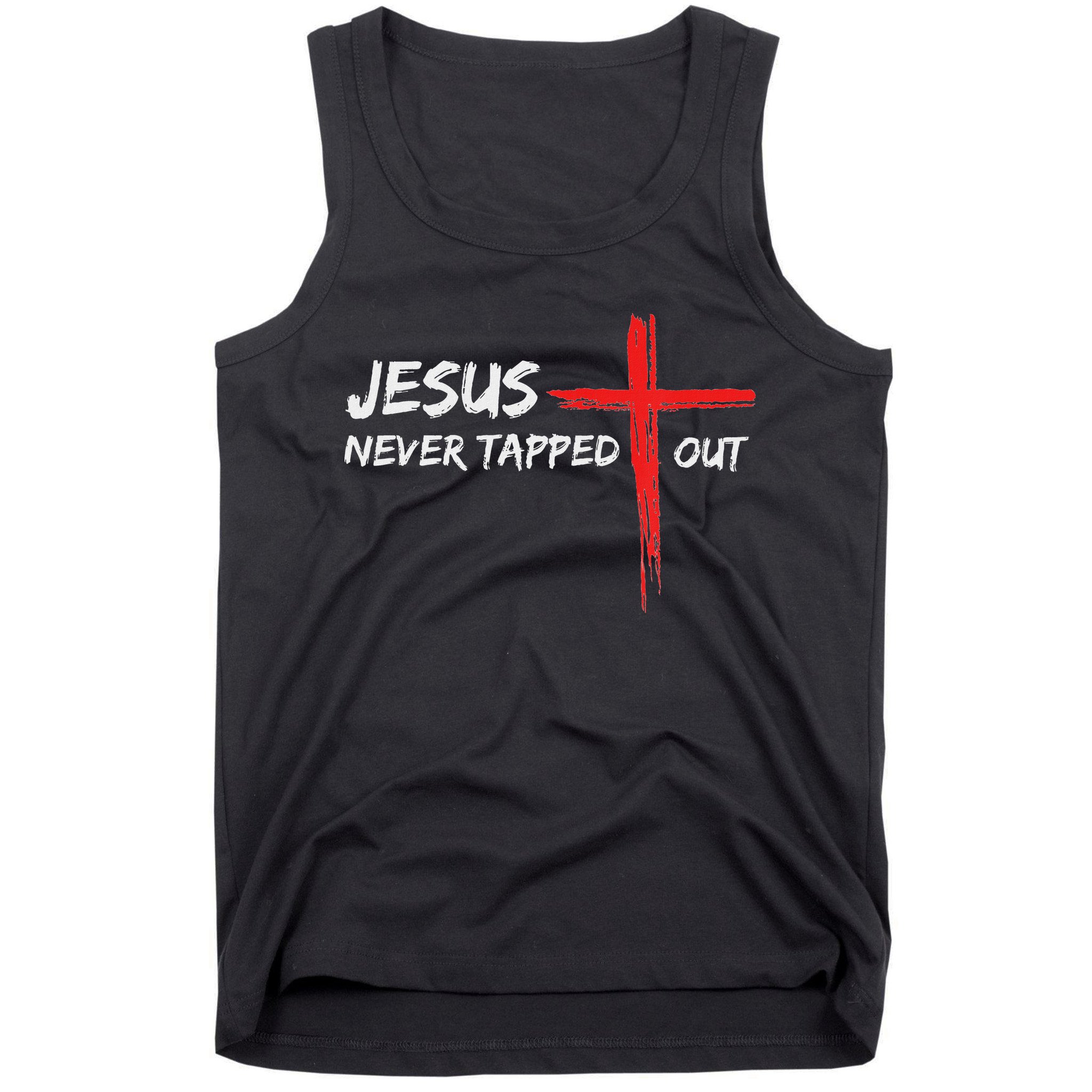 Wrestling Jesus Never Tapped Out Christian Wrestle Tank Top
