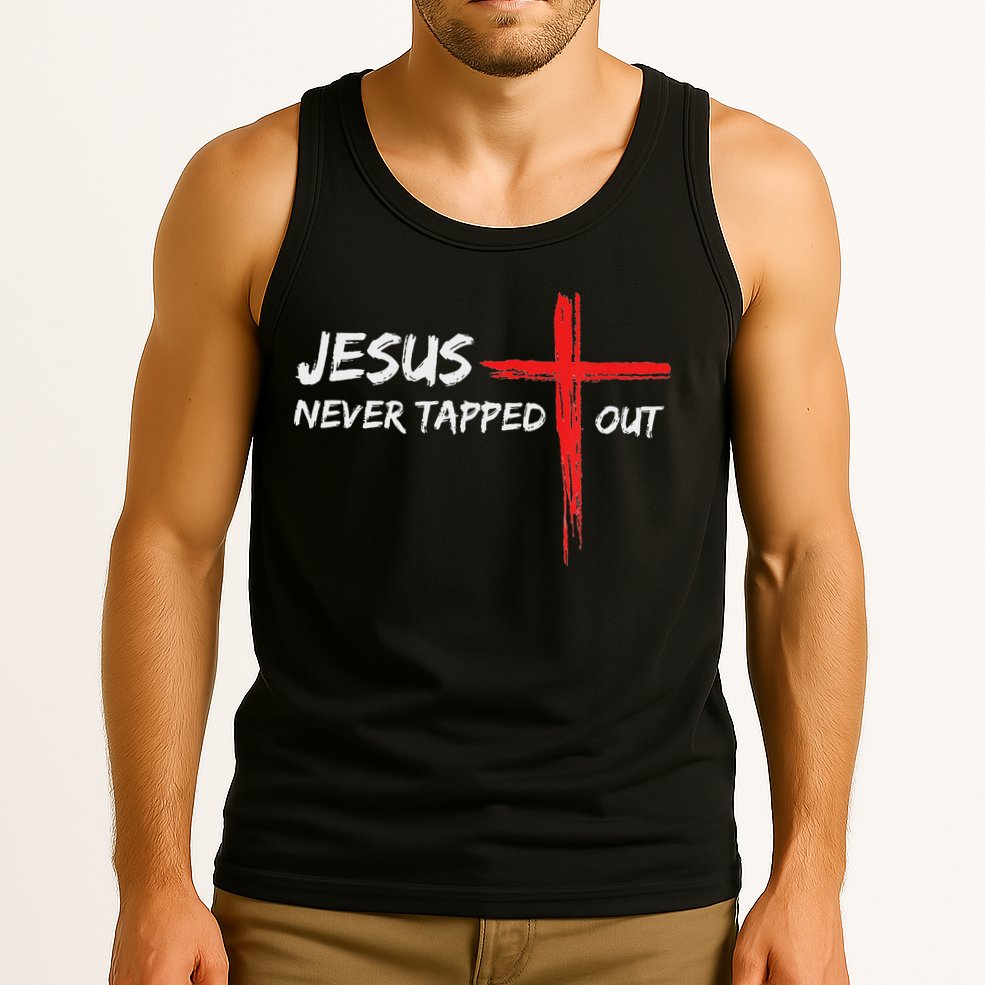 Wrestling Jesus Never Tapped Out Christian Wrestle Tank Top