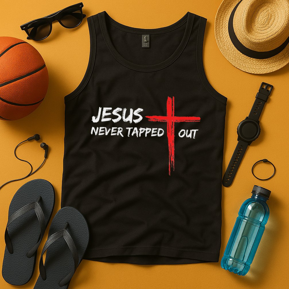Wrestling Jesus Never Tapped Out Christian Wrestle Tank Top