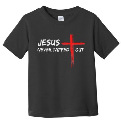 Wrestling Jesus Never Tapped Out Christian Wrestle Toddler T-Shirt