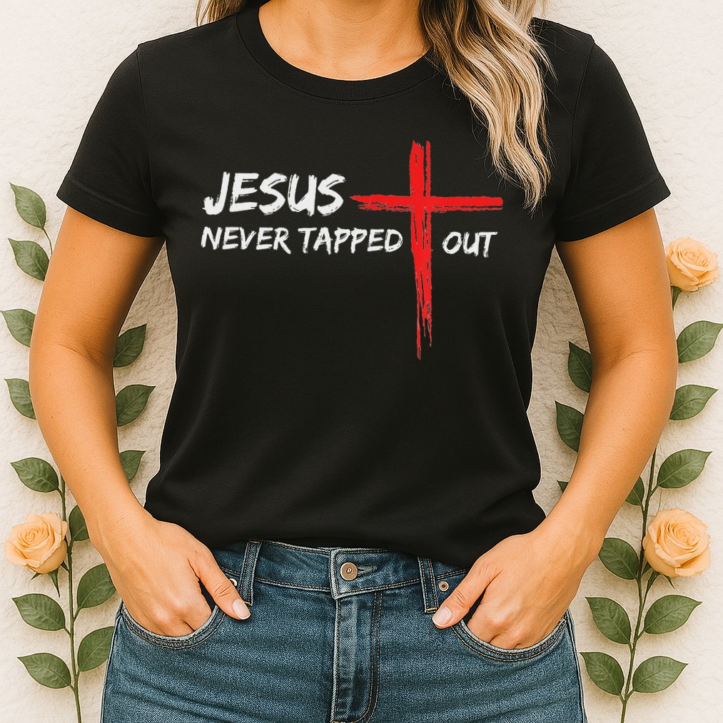 Wrestling Jesus Never Tapped Out Christian Wrestle Womens T-Shirt