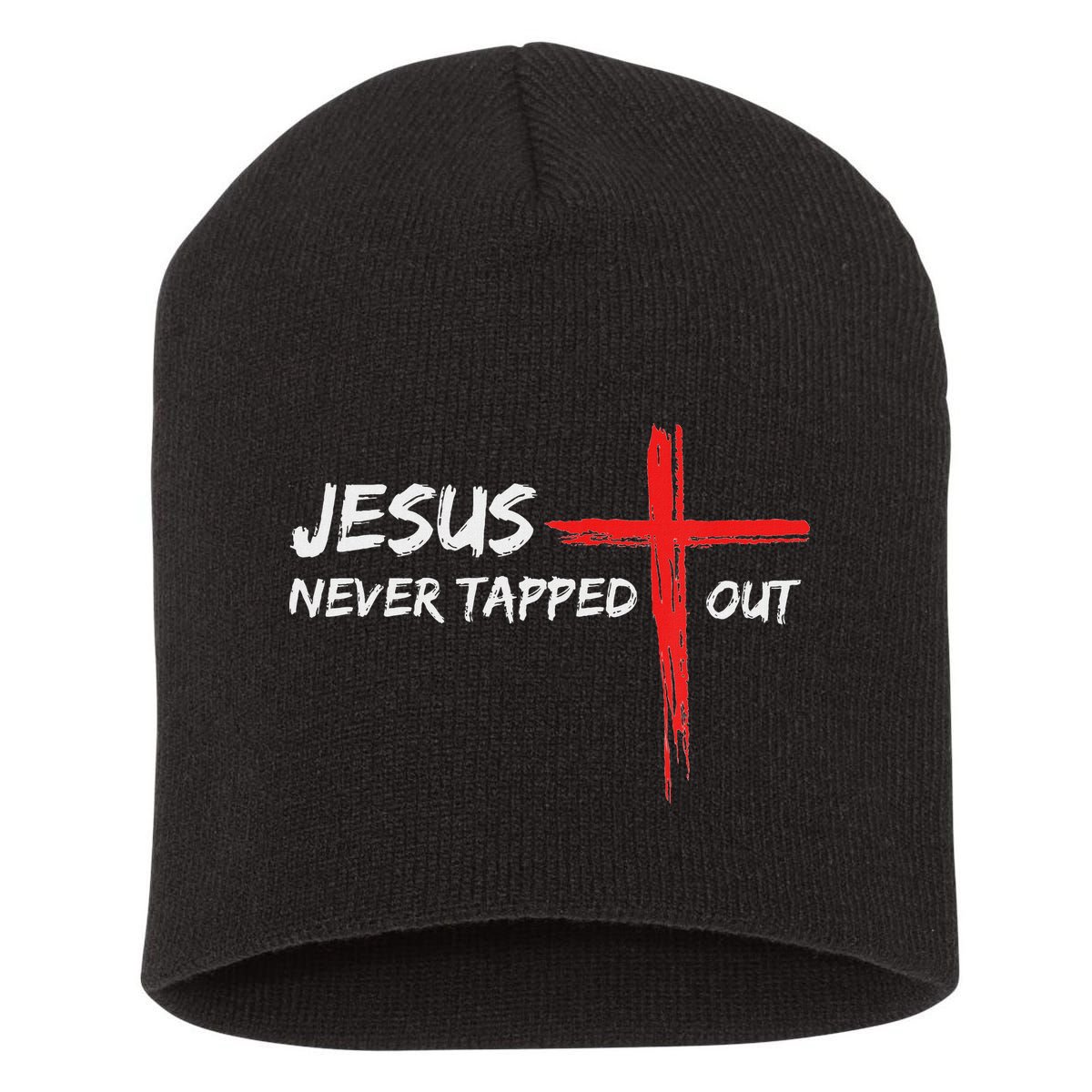 Wrestling Jesus Never Tapped Out Christian Wrestle Short Acrylic Beanie