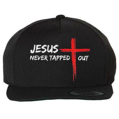 Wrestling Jesus Never Tapped Out Christian Wrestle Wool Snapback Cap